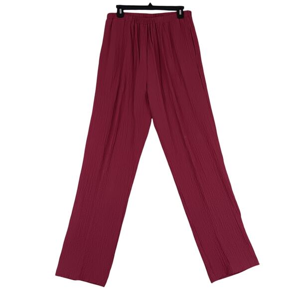 Bedford Fair Vintage Track Suit Set Womens Large Maroon Crepe Fabric Fall Casual - Picture 3 of 16